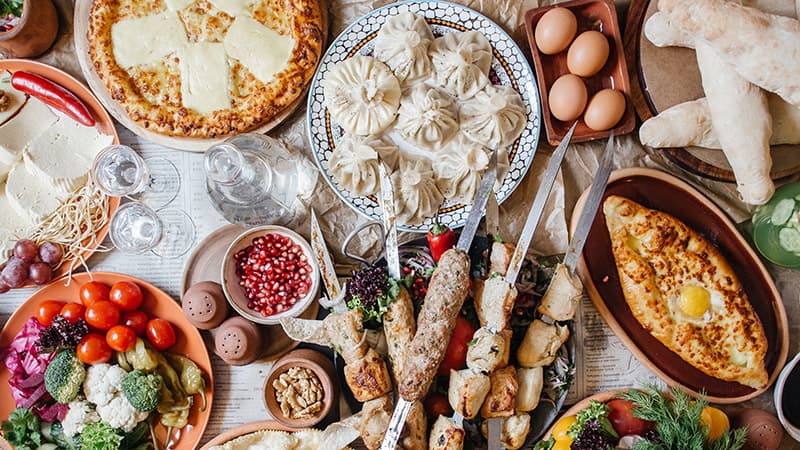 Assortment of Georgian Food